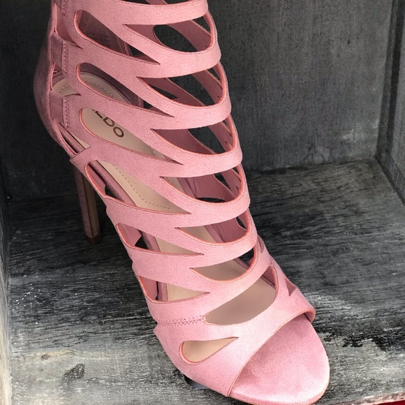 Light Pink Cut-out Caged Dress Sandals 8.5 - Picture 3 of 8